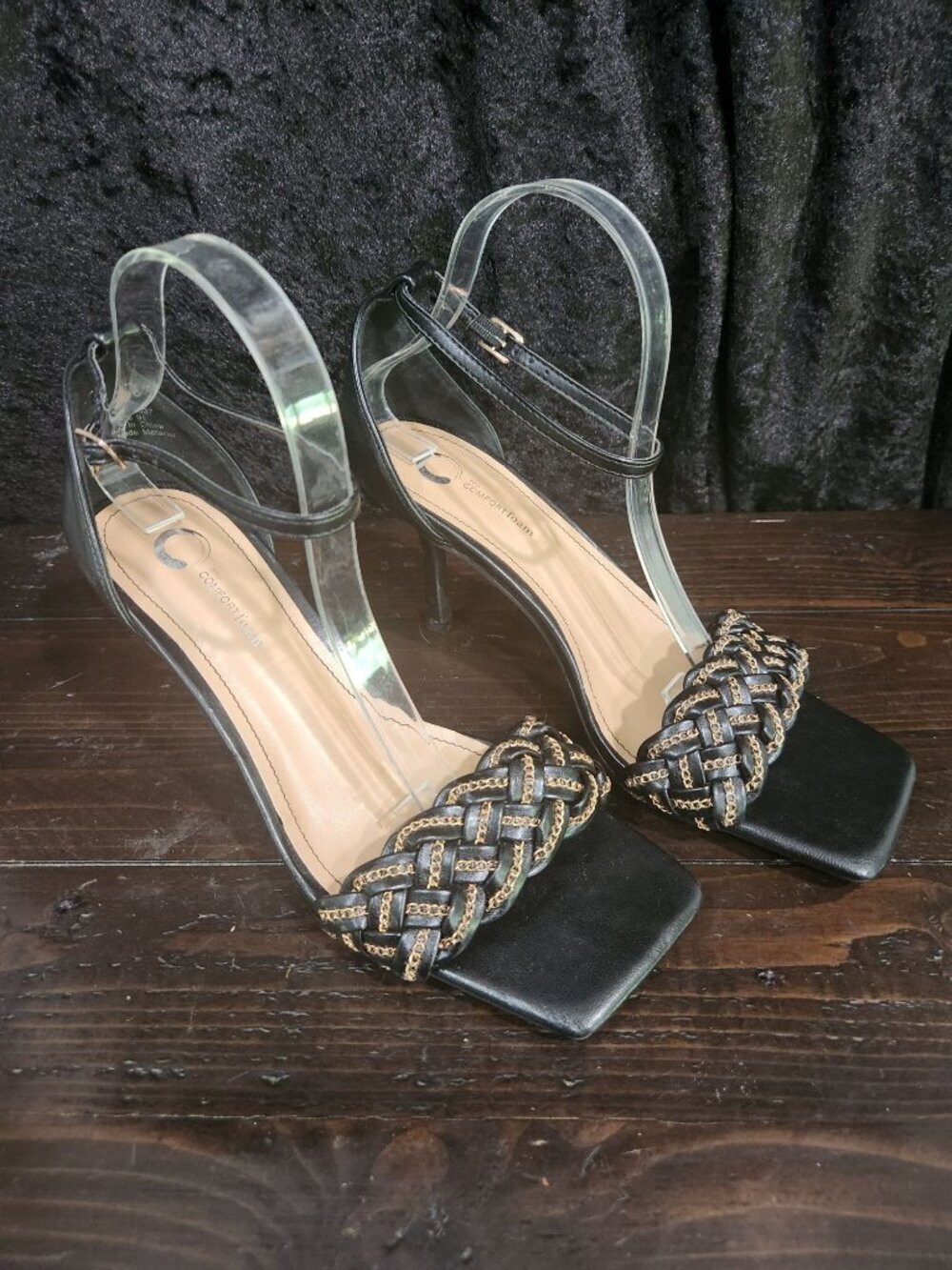Journee Collection Mabella Black Heeled Dress Sandals/Sz. 9.5 NEW - Picture 3 of 9
